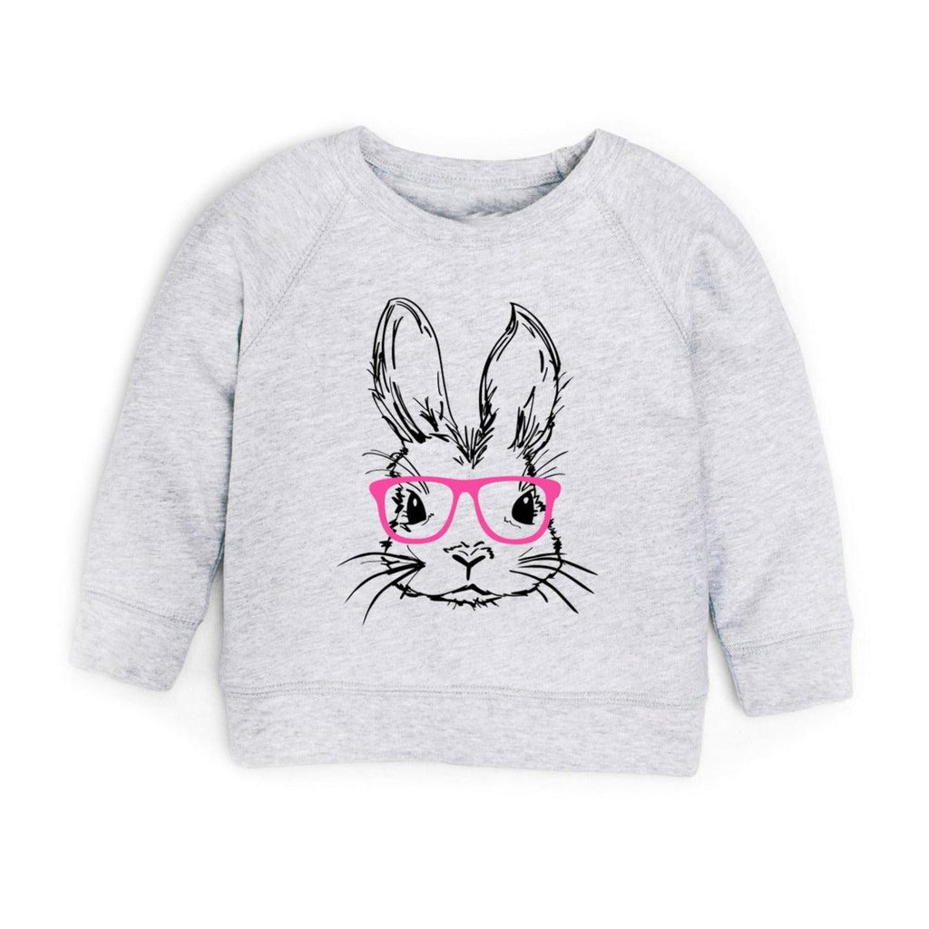 Organic Cotton Easter Bunny with Pink glasses Pullover French Terry Sweatshirt