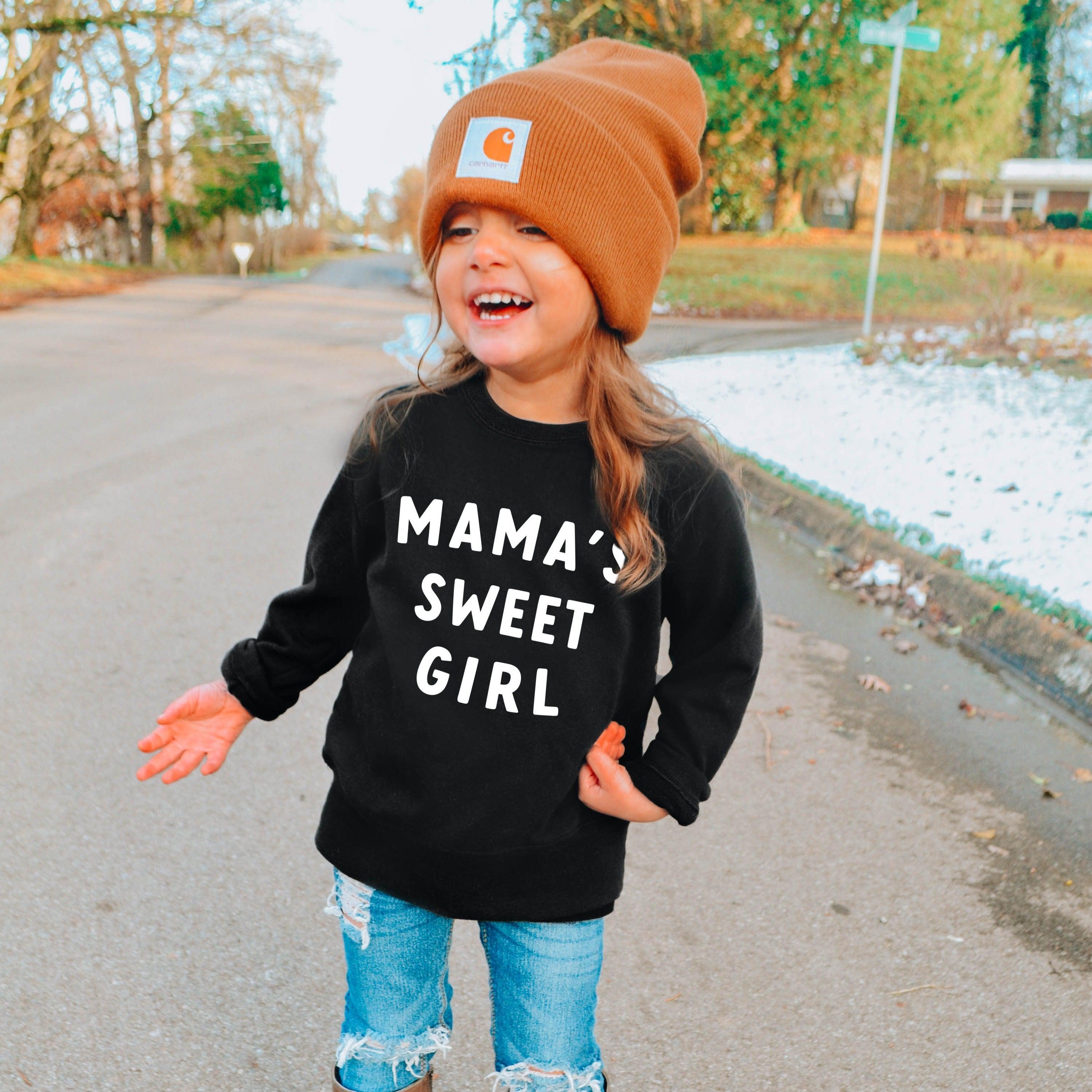 Organic Cotton Mama's Sweet Girl Baby and Toddler French Terry Sweatshirt