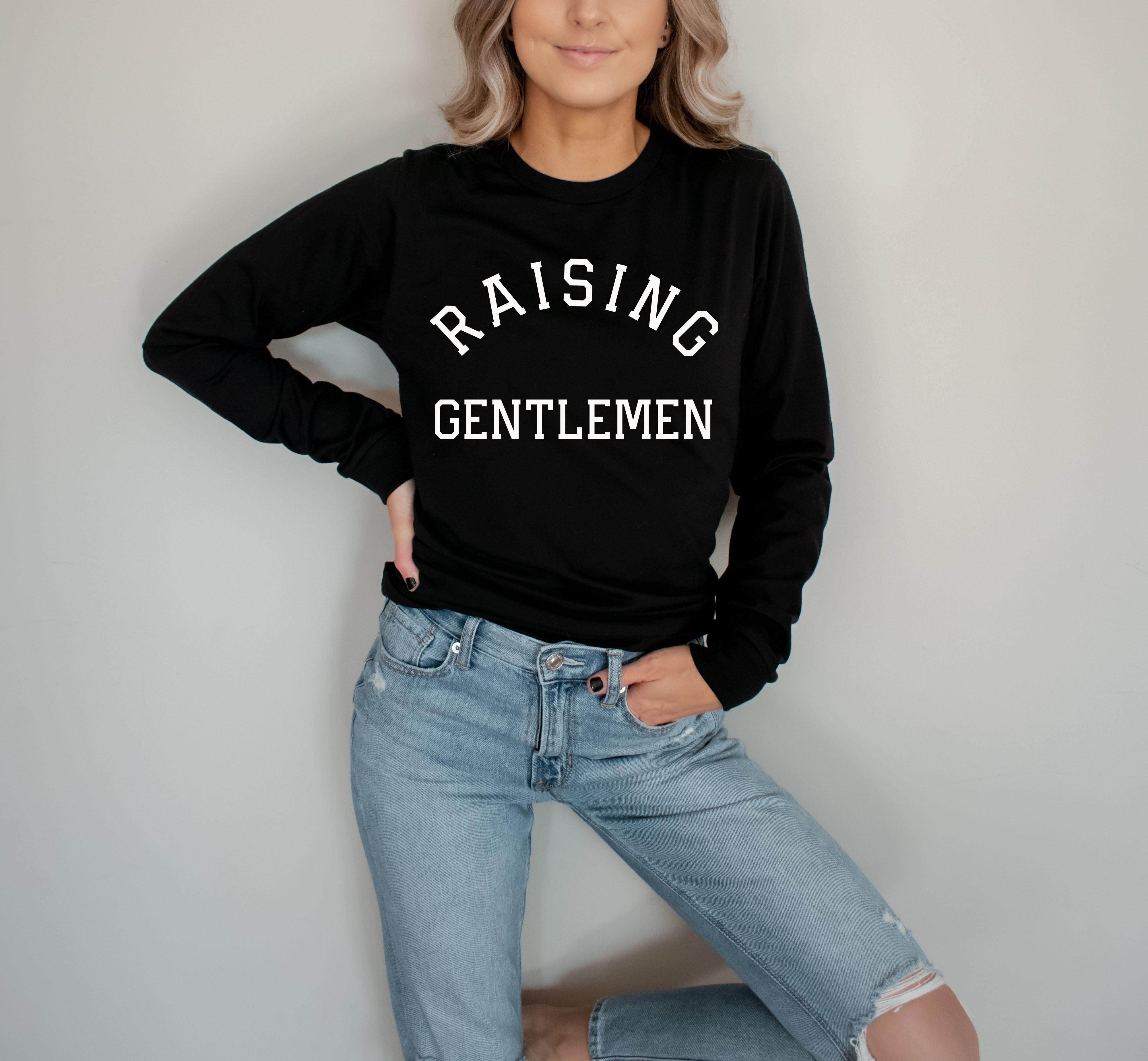 Raising Gentlemen Boy mama Long Sleeve T shirt (Varsity)