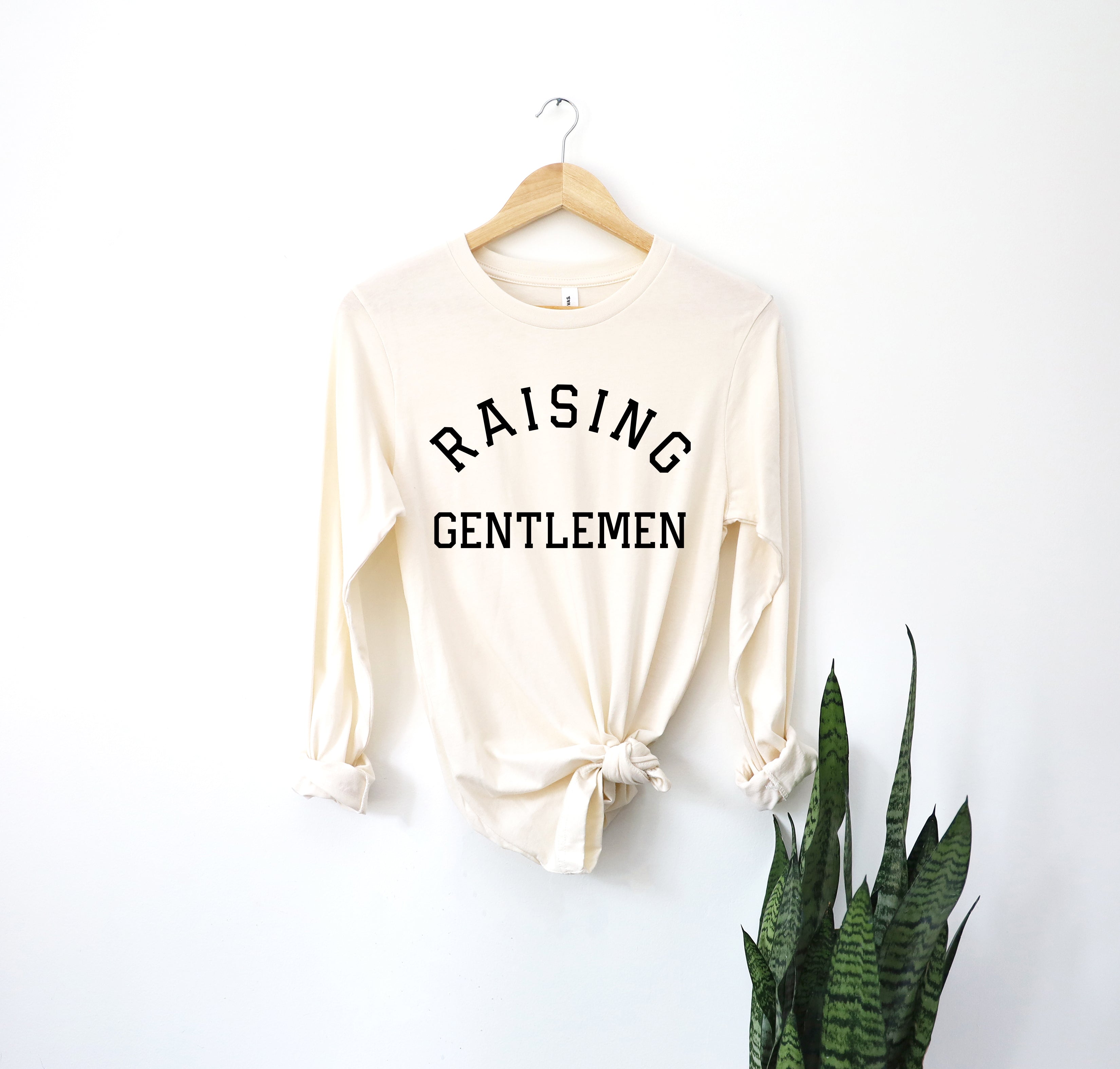 Raising Gentlemen Boy mama Long Sleeve T shirt (Varsity)