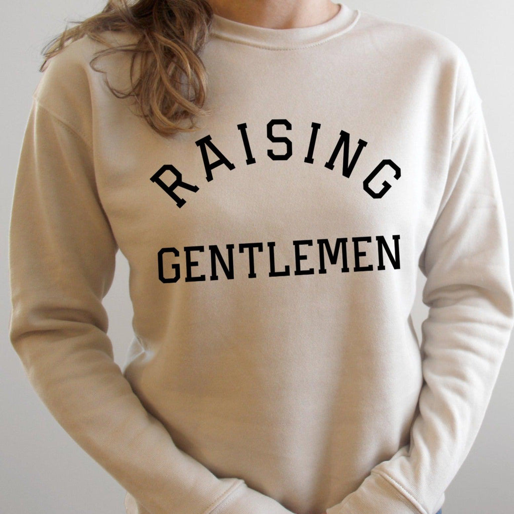 Raising Gentlemen Boy mom Sponge Fleece Crewneck Sweatshirt (Varsity)