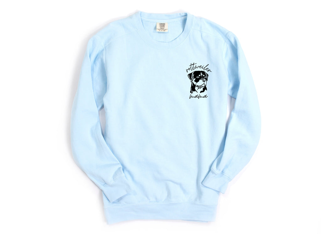 Rottweiler Dog Mom Garment Dyed Sweatshirt