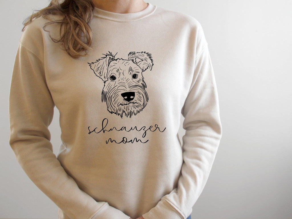 Schnauzer Dog mom Sponge Fleece Crewneck Sweatshirt