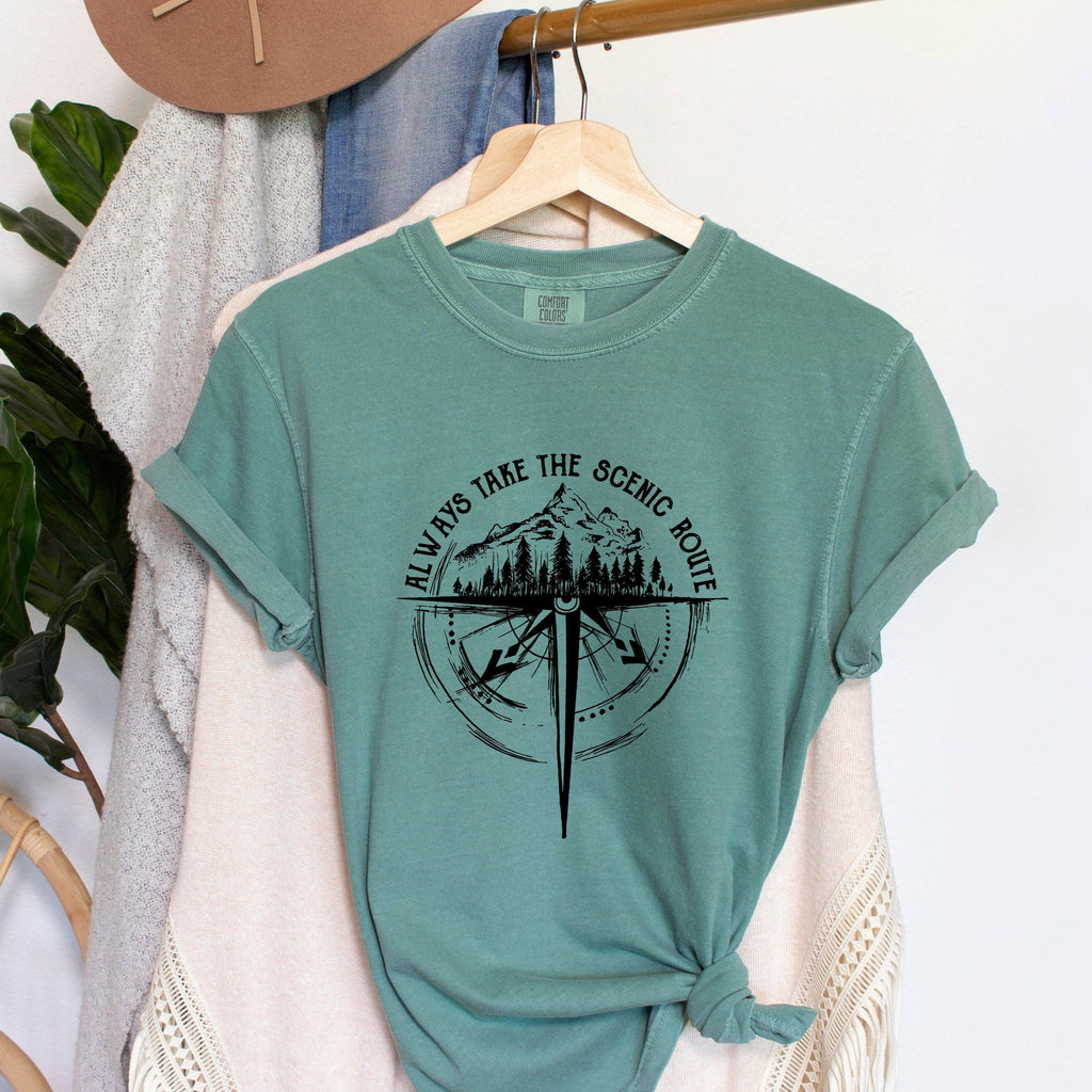 Take a hike, Adventure Camping, Adventure Comfort Colors T Shirt (Compass)
