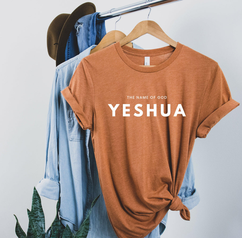 The name of God Yeshua Christian T Shirt (Block)