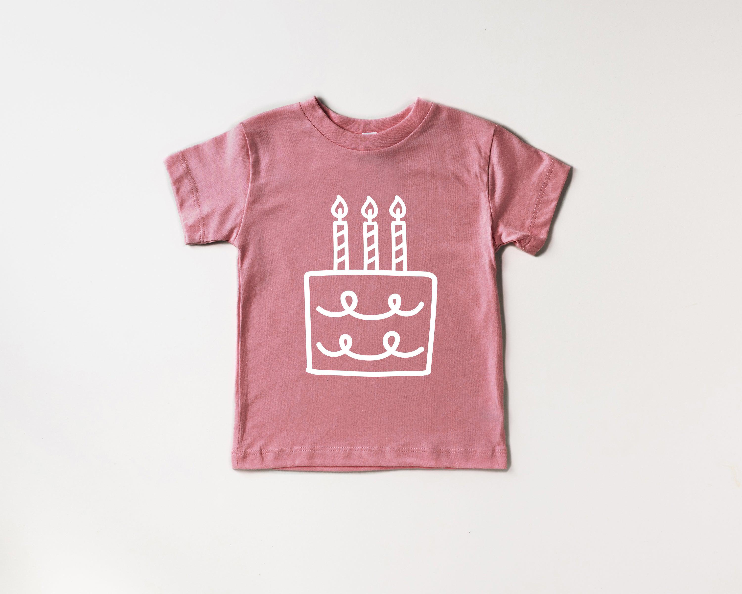 Three Birthday Cake 3rd Birthday Organic Cotton Kids Tee