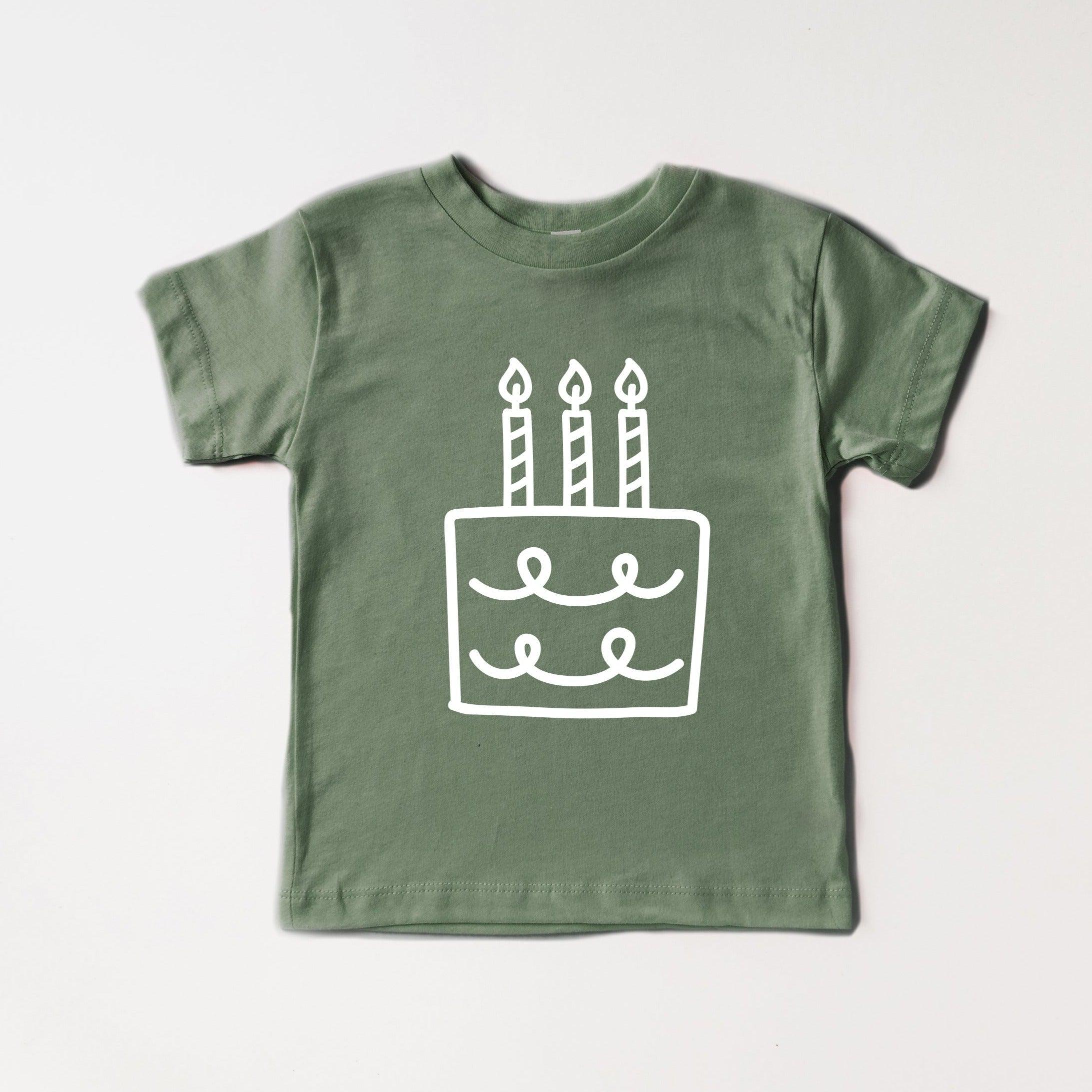 Three Birthday Cake 3rd Birthday Organic Cotton Kids Tee