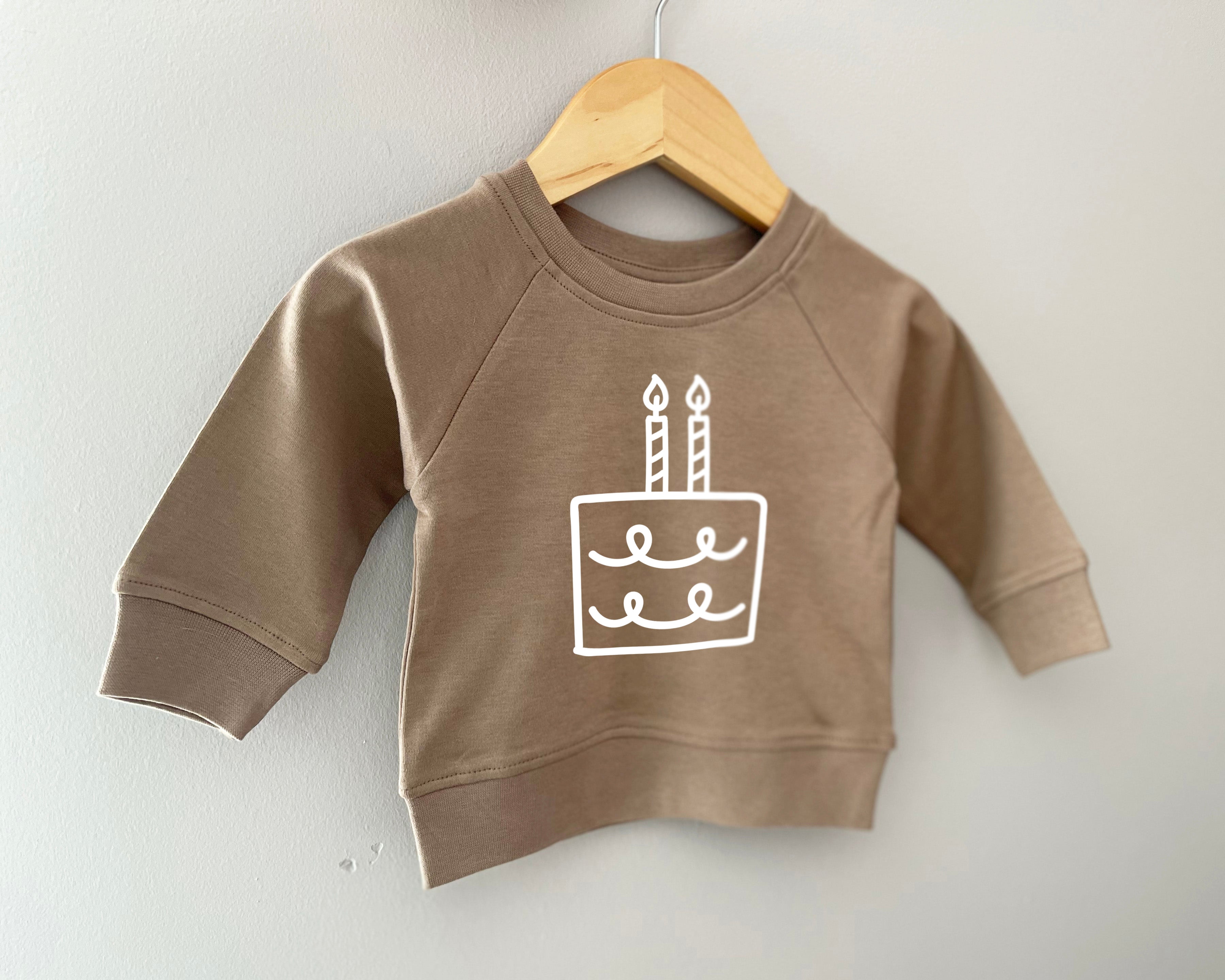 Two 2nd Birthday Cake Organic Cotton Baby Pullover