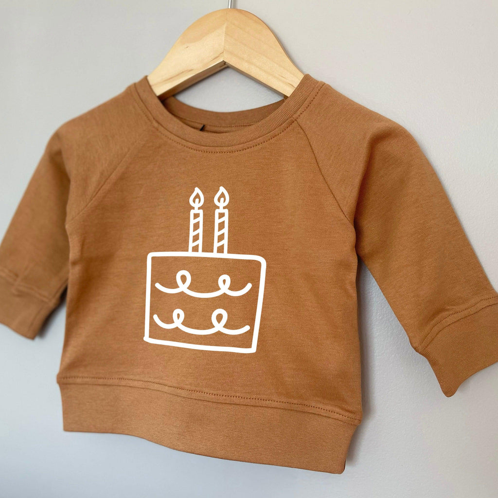 Two 2nd Birthday Cake Organic Cotton Baby Pullover